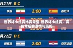 世界杯小组赛比赛竞猜-世界杯小组赛，竞猜背后的激情与策略