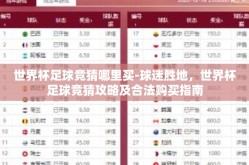 世界杯足球竞猜哪里买-球迷胜地，世界杯足球竞猜攻略及合法购买指南