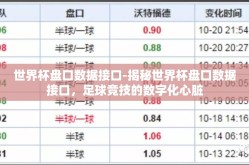 世界杯盘口数据接口-揭秘世界杯盘口数据接口，足球竞技的数字化心脏