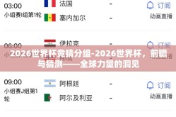2026世界杯竞猜分组-2026世界杯，前瞻与猜测——全球力量的洞见
