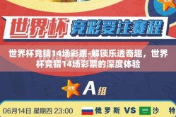 世界杯竞猜14场彩票-解锁乐透奇趣，世界杯竞猜14场彩票的深度体验