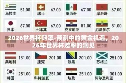 2026世界杯赔率-预测中的黄金机遇，2026年世界杯赔率的洞见