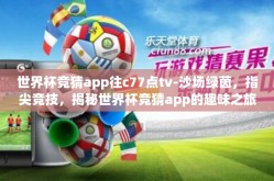 世界杯竞猜app往c77点tv-沙场绿茵，指尖竞技，揭秘世界杯竞猜app的趣味之旅
