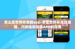 怎么买世界杯竞猜app-享受世界杯竞技激情，巧妙选购竞猜APP的指南
