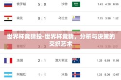 世界杯竞猜投-世界杯竞猜，分析与决策的交织艺术