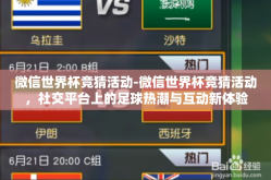 微信世界杯竞猜活动-微信世界杯竞猜活动，社交平台上的足球热潮与互动新体验
