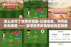 怎么买不了世界杯竞猜-以球会友，为何却处处碰壁 —— 探寻世界杯竞猜的购买障碍