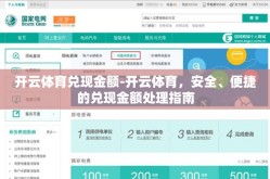 开云体育兑现金额-开云体育，安全、便捷的兑现金额处理指南