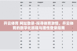开云体育 网址登录-探寻体育激情，开云体育的数字化旅程与理性登录指南