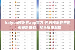 kaiyun欧洲杯app官方-凯云欧洲杯应用，观赛新体验，尽享赛事激情