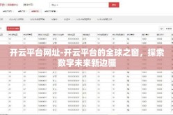 开云平台网址-开云平台的全球之窗，探索数字未来新边疆