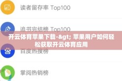 开云体育苹果下载-> 苹果用户如何轻松获取开云体育应用