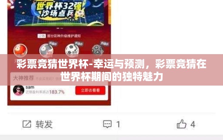 彩票竞猜世界杯-幸运与预测，彩票竞猜在世界杯期间的独特魅力
