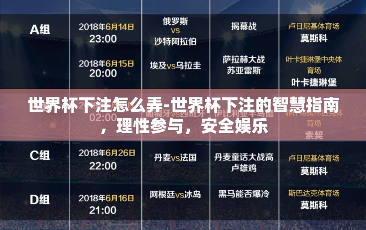 世界杯下注怎么弄-世界杯下注的智慧指南，理性参与，安全娱乐