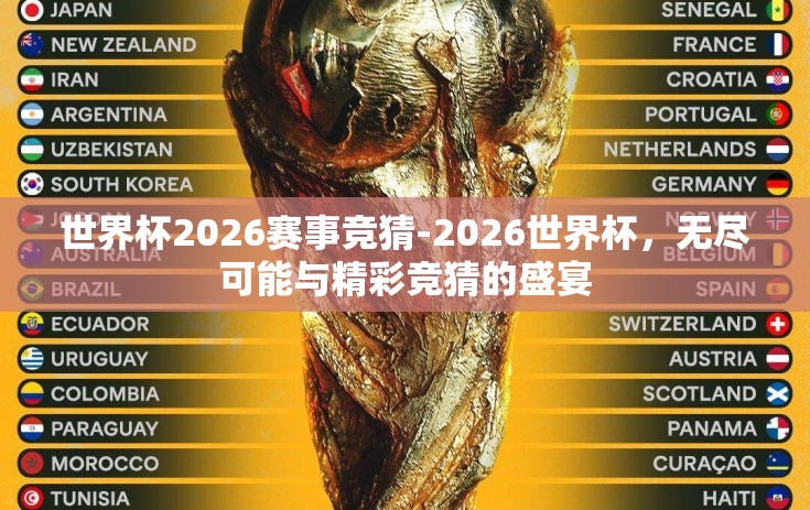 世界杯2026赛事竞猜-2026世界杯，无尽可能与精彩竞猜的盛宴