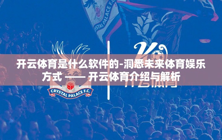 开云体育是什么软件的-洞悉未来体育娱乐方式 —— 开云体育介绍与解析