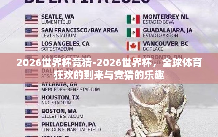 2026世界杯竞猜-2026世界杯，全球体育狂欢的到来与竞猜的乐趣
